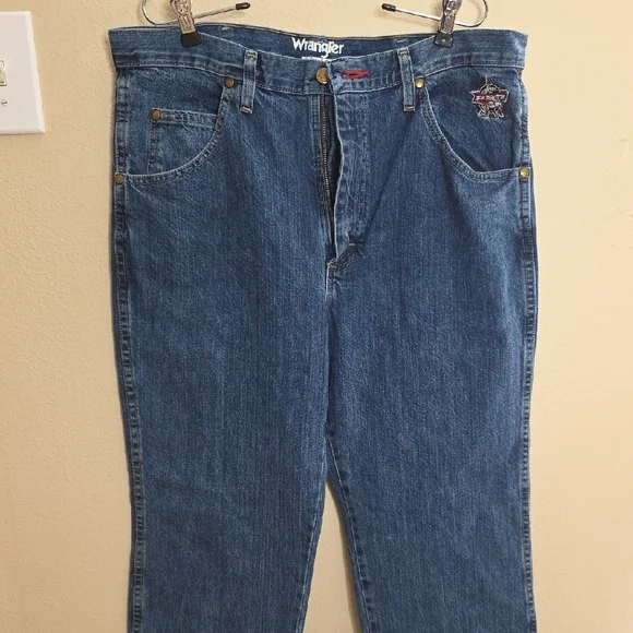 Wrangler PBR Jeans Slim Fit Vintage Denim Dark Blue Mens Size 36 x 32 - Picture 5 of 6